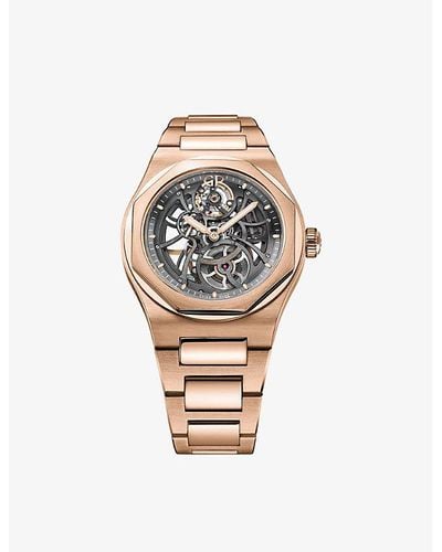 Girard-Perregaux 81015-52-002-52a Laureato Skeleton 18ct Rose- Automatic Watch - Metallic