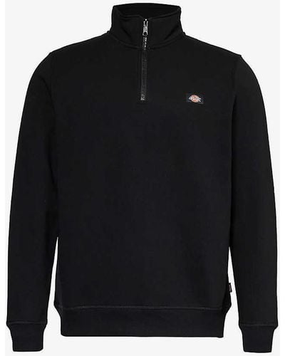 Dickies Oakport Quarter-zip Cotton-blend Sweatshirt - Black