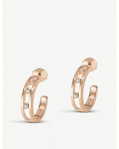 Messika Move 18ct Rose-gold And Diamond Hoop Earrings - Pink
