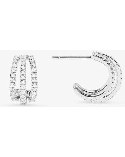 Apm Monaco Croisette Cubic-zirconia Triple Hoop Sterling Earrings - White