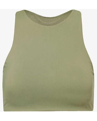 ADANOLA Ultimate Mesh-back Stretch Recycled-polyester Bra X - Green