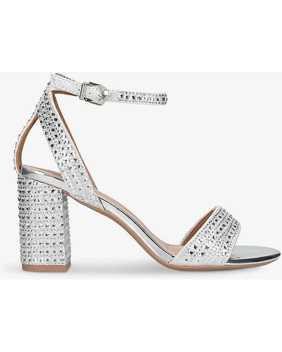 Carvela Kurt Geiger Kianni Crystal-embellished Heeled Woven Sandals - White