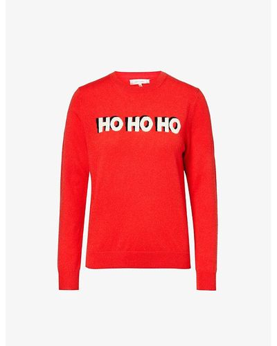 Chinti & Parker Ho Ho Ho Wool And Cashmere Sweater - Red