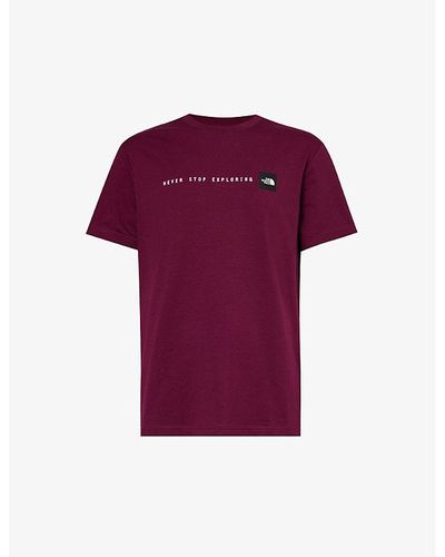 The North Face Logo-print Regular-fit Cotton-jersey T-shirt - Purple