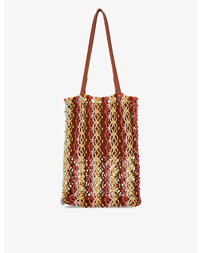 Whistles Chaya Stripe-design Crochet Tote Bag - Multicolour