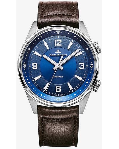 Jaeger-lecoultre Q9008480 Polaris Titanium And Leather Automatic Watch - Blue