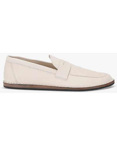 The Row Cary Slip-on Leather Penny Loafers - White