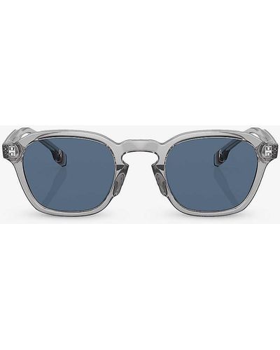 Burberry Be4378u Percy Square-frame Acetate Sunglasses - Blue