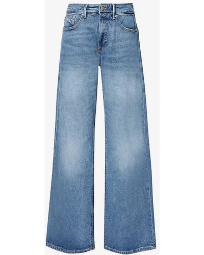 GOOD AMERICAN Good Ease Wide-leg Mid-rise Denim-blend Jeans - Blue