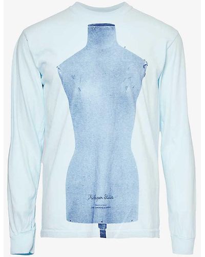 Kidsuper Dress Form Long-sleeved Cotton-jersey T-shirt - Blue
