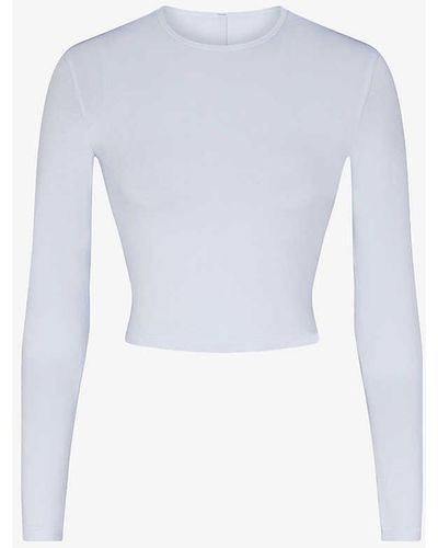 Skims New Vintage Long-sleeve Stretch-cotton Top X - White
