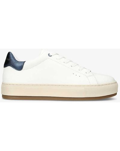 Kurt Geiger White/vy Laney 3 Logo-badge Leather Low-top Trainers