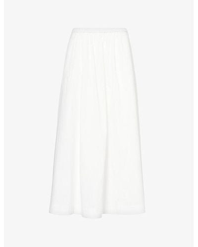 Faithfull The Brand Scanno Slip-pocket Organic-cotton Midi Skirt - White
