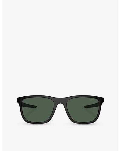 Prada Linea Rossa Ps 10ws Pillow-frame Nylon Sunglasses - Green