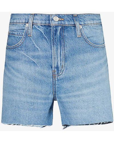 FRAME The Vintage Relaxed Raw-hem Recycled-denim Shorts - Blue