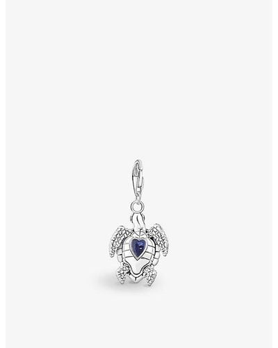 Thomas Sabo Turtle Sterling-silver And Gemstone Charm Pendant - Blue