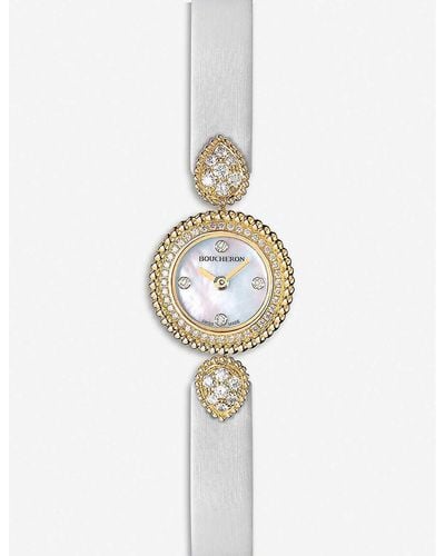 Boucheron Wa015506 Serpent Bohème 18ct -gold, Diamond And Mother-of-pearl Watch - Metallic