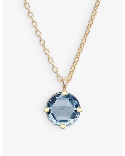 The Alkemistry Poppy Finch 14ct Yellow-gold And Topaz Pendant Necklace - Blue