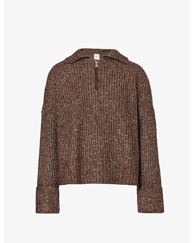 Varley Amelia Half-zip Knitted Sweater X - Brown