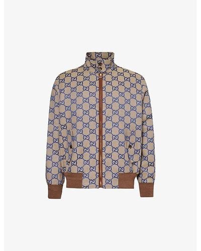 Gucci Monogram-pattern Relaxed-fit Cotton-blend Jacket - Multicolor