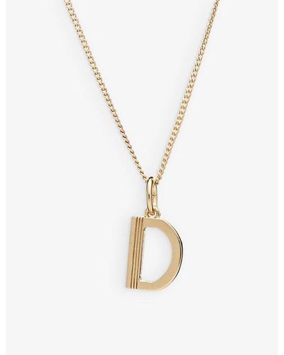 Rachel Jackson Art Deco D Initial Yellow Gold-plated Sterling-silver Necklace - Metallic