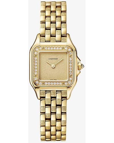 Cartier Crwjpn0057 Panthère De Small 18ct Yellow-gold And 0.26ct Brilliant-cut Diamond Quartz Watch - Metallic