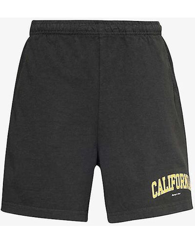 Sporty & Rich California Drawstring-waist Cotton-jersey Shorts - White