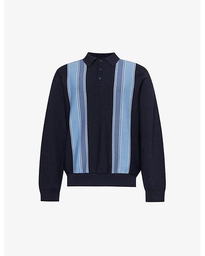 Carhartt Kendricks Striped Cotton-knit Polo Shirt - Blue