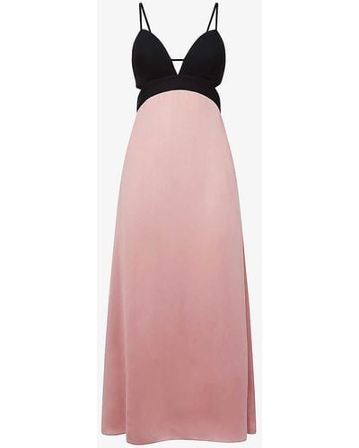 Reiss Cara Cut-out Stretch-woven Midi Dress - Pink