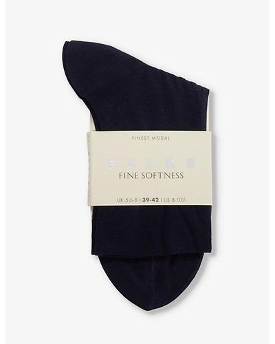 FALKE Fine Softness Stretch Woven-blend Socks - Blue
