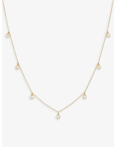 The Alkemistry Ruifier Morning Dew Mist 18ct -gold And Freshwater Pearl Necklace - Natural