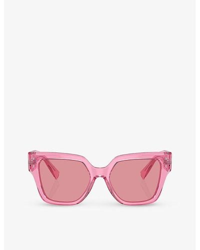 Dolce & Gabbana Dg4471 Square-frame Acetate Sunglasses - Pink