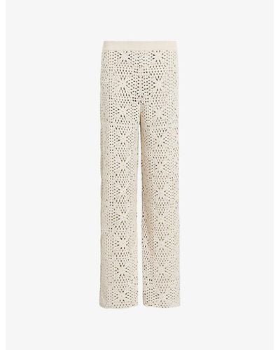 AllSaints Milly Open-knit Cotton-knit Pants - White