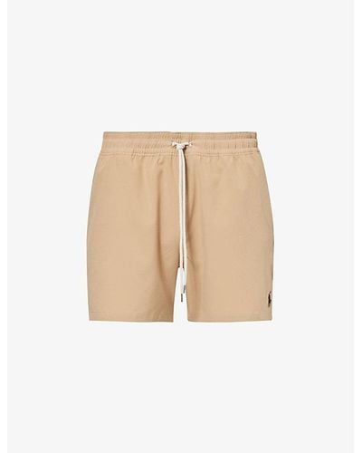 Polo Ralph Lauren Traveller Logo-embroidered Stretch Recycled-polyester Swim Shorts - Natural