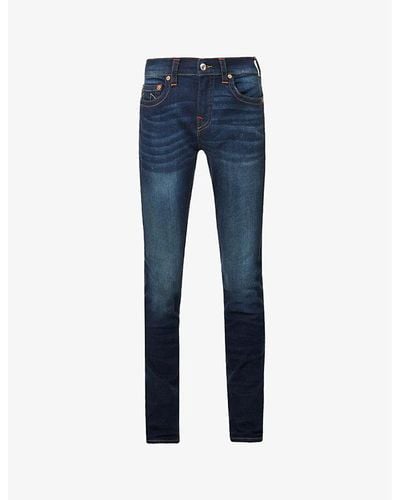 True Religion Rocco No Flap Slim-fit Stretch Cotton-blend Denim Jeans - Blue