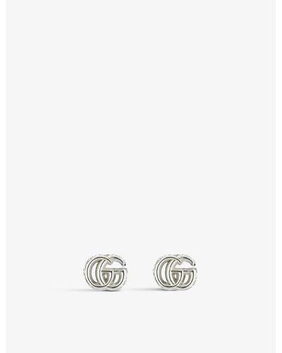 Gucci gg Marmont Sterling- Stud Earrings - White