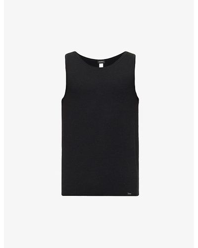 Hanro Fitted Stretch-jersey Vest Top X - Black