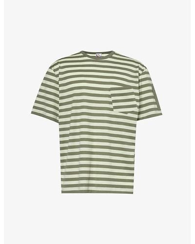 Sunspel X Nigel Cabourn Striped Cotton-jersey T-shirt - Green