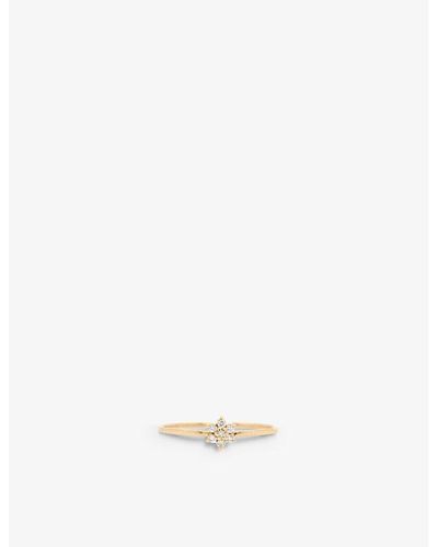 The Alkemistry Zoe Chicco Flower 14ct Yellow-gold And 0.07ct Diamond Ring - White