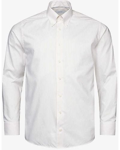 Eton Bengal Stripe Regular-fit Cotton Oxford Shirt - White