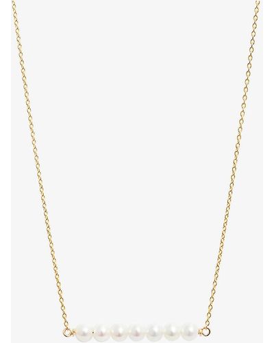 The Alkemistry Poppy Finch Linear 14ct Yellow-gold And Pearl Pendant Necklace - White