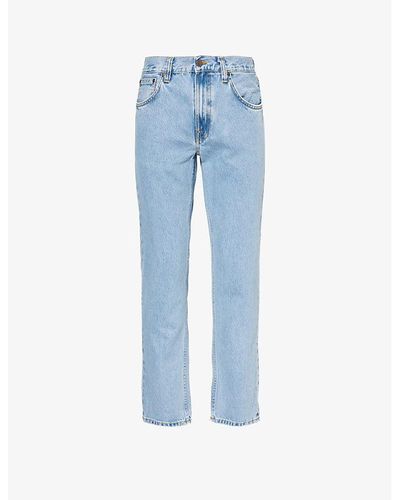 Nudie Jeans Gritty Jackson Straight-leg Regular-fit Denim Jeans - Blue