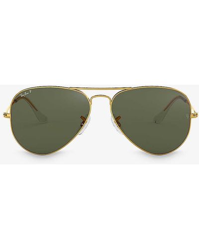 Ray-Ban Rb3025 Aviator-frame Metal Sunglasses - Green