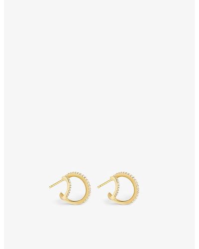 Astrid & Miyu Illusion 18ct Yellow -plated Sterling Silver And Cubic Zirconia Hoop Earrings - Metallic