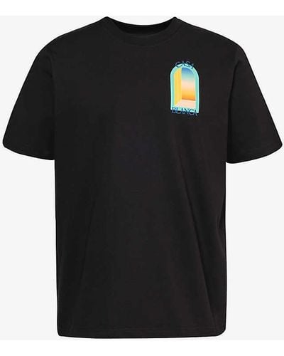 Casablancabrand Brand-print Organic Cotton-jersey T-shirt - Black