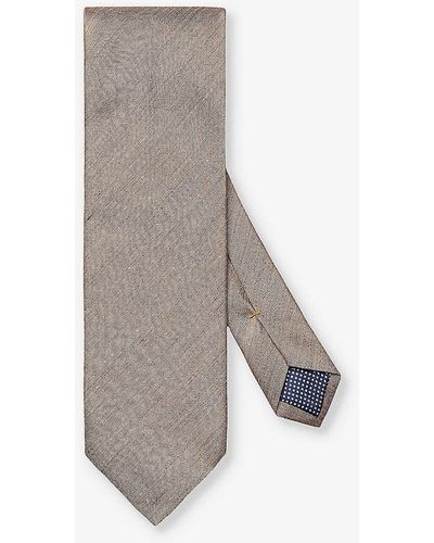 Eton Solid Silk-blend Tie - Grey