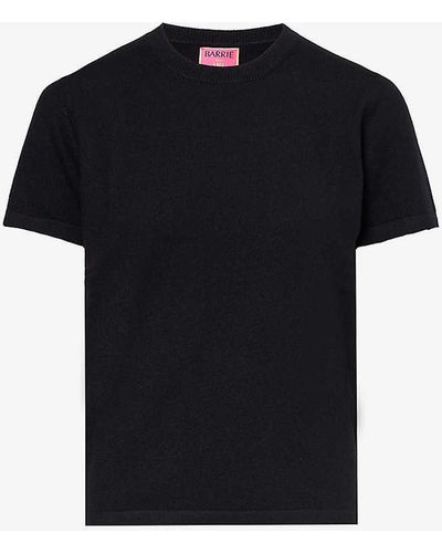 Barrie X Sofia Coppola Round-neck Cashmere And Silk-blend T-shirt - Black