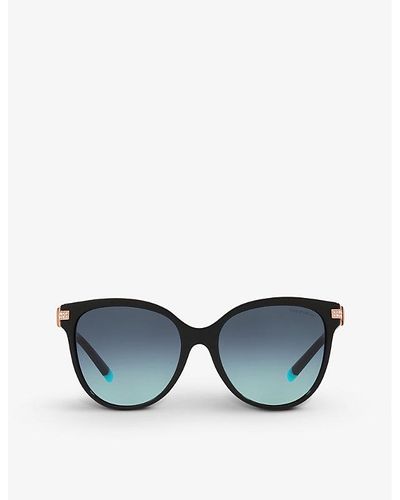 Tiffany & Co. Tf4193b Pillow-frame Acetate Sunglasses - Blue