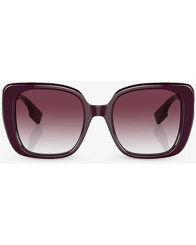 Burberry Be4371 Helena Square-frame Acetate Sunglasses - Purple