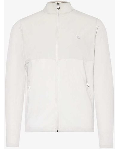 Vuori Sunday Element Funnel-neck Regular-fit Stretch Recycled-polyester Tracksuit Jacket - White